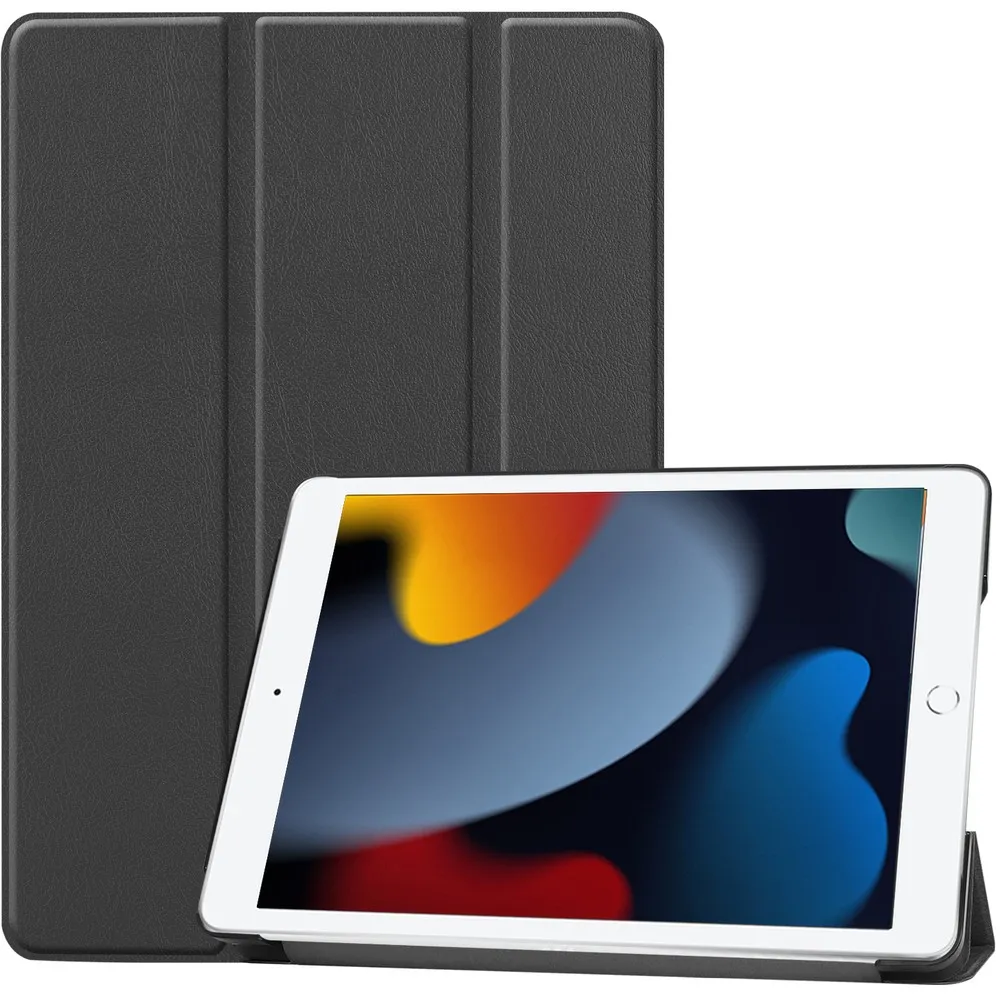 Etui na tablet Bizon Case Tab Croc z klapką do iPad 9/8/7 10.2 2021/2020/2019 Czarny