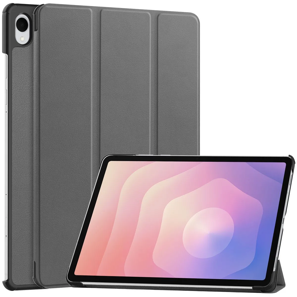 Etui na tablet Bizon Case Tab Croc z klapką do Samsung Galaxy Tab S11 Szary