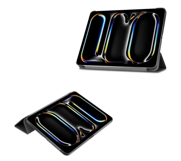 Bizon Case Tab Croc z klapką do iPad Pro 13" 2025 / 2024 Czarny