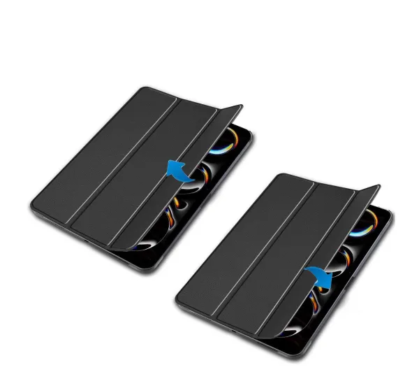 Bizon Case Tab Croc z klapką do iPad Pro 13" 2025 / 2024 Czarny