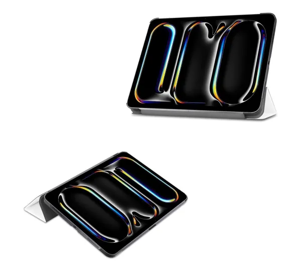 Bizon Case Tab Croc z klapką do iPad Pro 11" 2025 / 2024 Biały