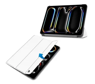 Bizon Case Tab Croc z klapką do iPad Pro 11" 2025 / 2024 Biały