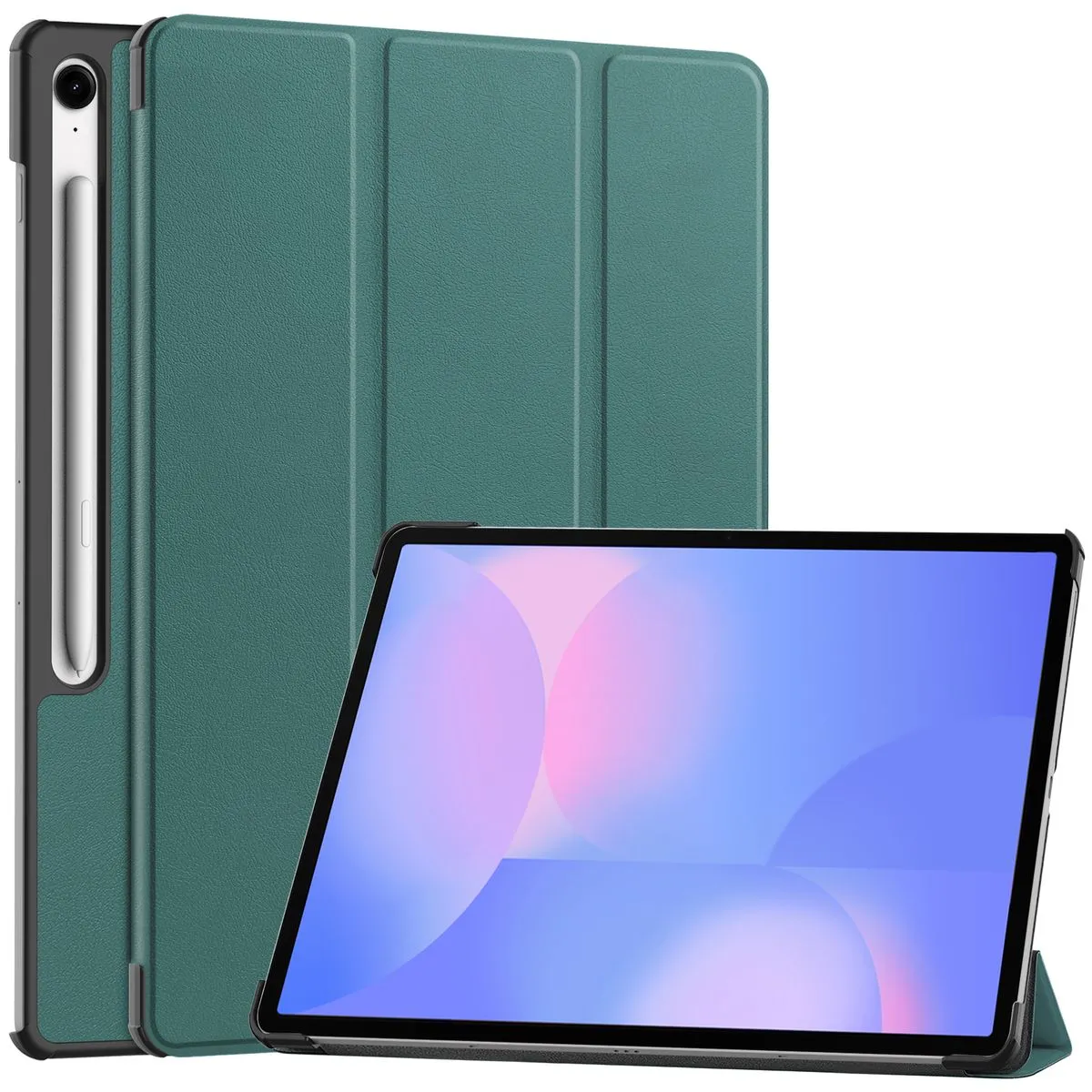 Etui na tablet Bizon Case Tab Croc z klapką do Samsung Galaxy Tab S10 FE Plus Ciemnozielony