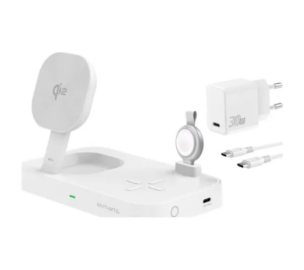 Ładowarka indukcyjna 4SMARTS Qi2 Trident 15W Biały