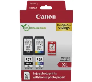 Canon PG-575XL/CL-576XL Czarny + Kolor 27,6ml + Papier fotograficzny