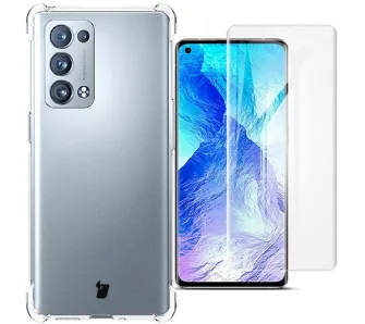 Etui Bizon elastyczne etui + 2x folia ochronna Clear Pack do Oppo Reno 6 Pro 5G