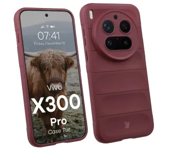 Etui Bizon Tur do Vivo X300 Pro Burgundowy