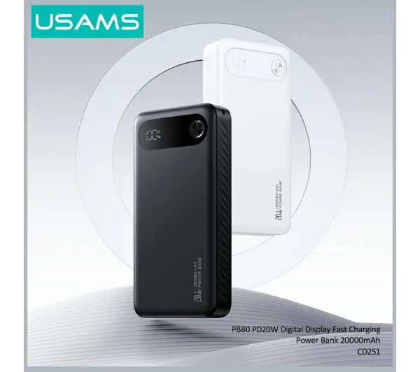 USAMS PB80 20000mAh 20W Biały