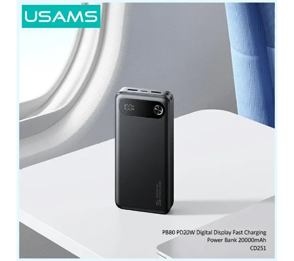 USAMS PB80 20000mAh 20W Biały