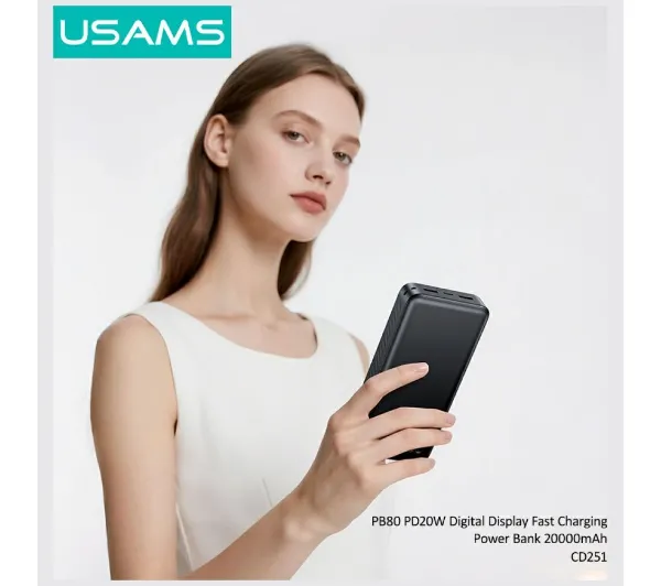 USAMS PB80 20000mAh 20W Biały