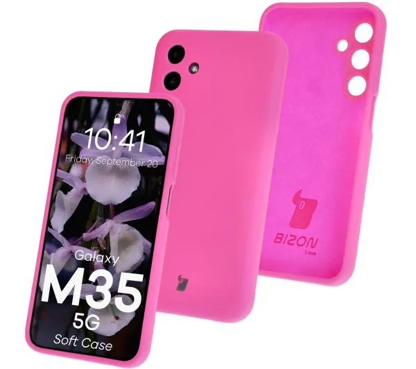 Bizon Soft Case do Samsung Galaxy M35 5G Neonowo-różowy