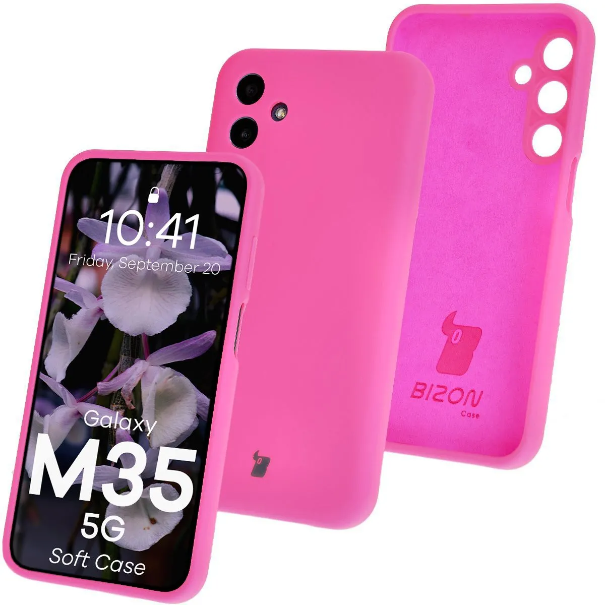 Etui Bizon Soft Case do Samsung Galaxy M35 5G Neonowo-różowy