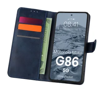Etui Bizon Pocket do Motorola Moto G86 Power 5G Granatowy