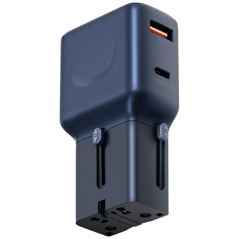 Ładowarka sieciowa Energea TravelGo USB-A USB-C 35W Niebieski