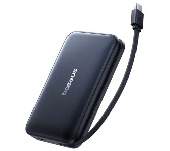 Powerbank Baseus PicoGo Qi2 Magnetic 10000mAh 27W Wbudowany kabel USB-C Czarny