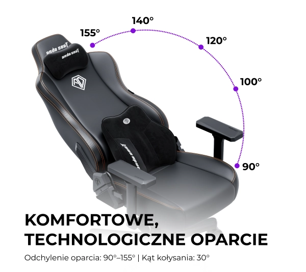 Anda Seat Novis Plus XL Gamingowy do 150kg Tkanina Ciemno szary - Kup na Raty - RRSO 0%