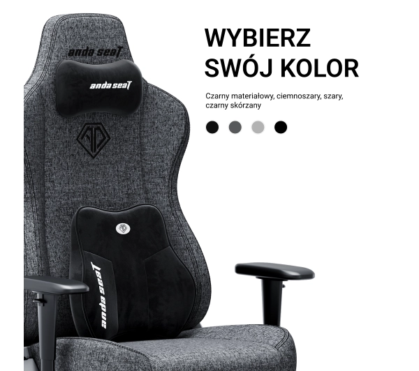 Anda Seat Novis Plus XL Gamingowy do 150kg Tkanina Ciemno szary - Kup na Raty - RRSO 0%