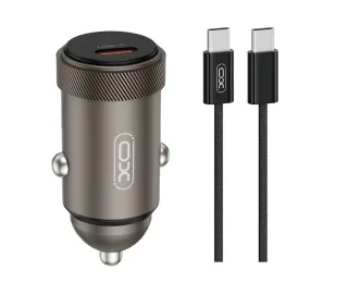 XO CC70 USB-C 30W Czarny + Kabel USB-C do USB-C