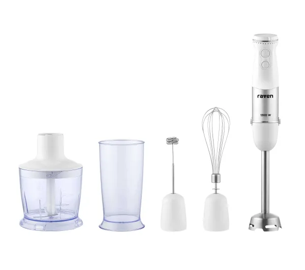 Blendery - Raven EBR008 1300W Rozdrabniacz Końcówka do ubijania Spieniacz do mleka