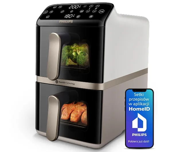 Frytkownice - Philips Ovi Stacked Dual Basket NA462/80 2750W 10l Aplikacja mobilna