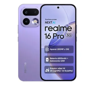 Smartfon realme 16 Pro 5G 8/512GB 6,78" 144Hz 200Mpix Fioletowy