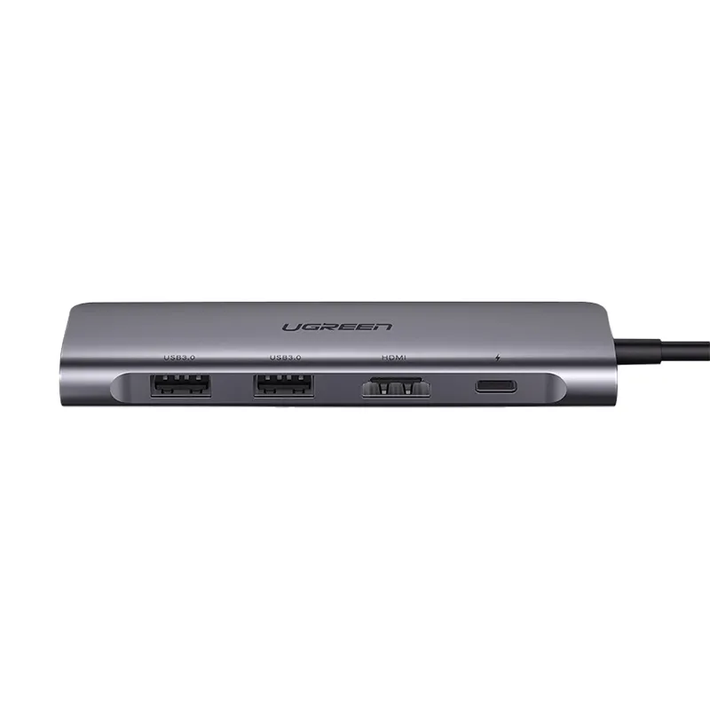 Hub USB UGREEN CM195 USB-C do HDMI 2x USB-A 3.0 SD/TF PD Szary