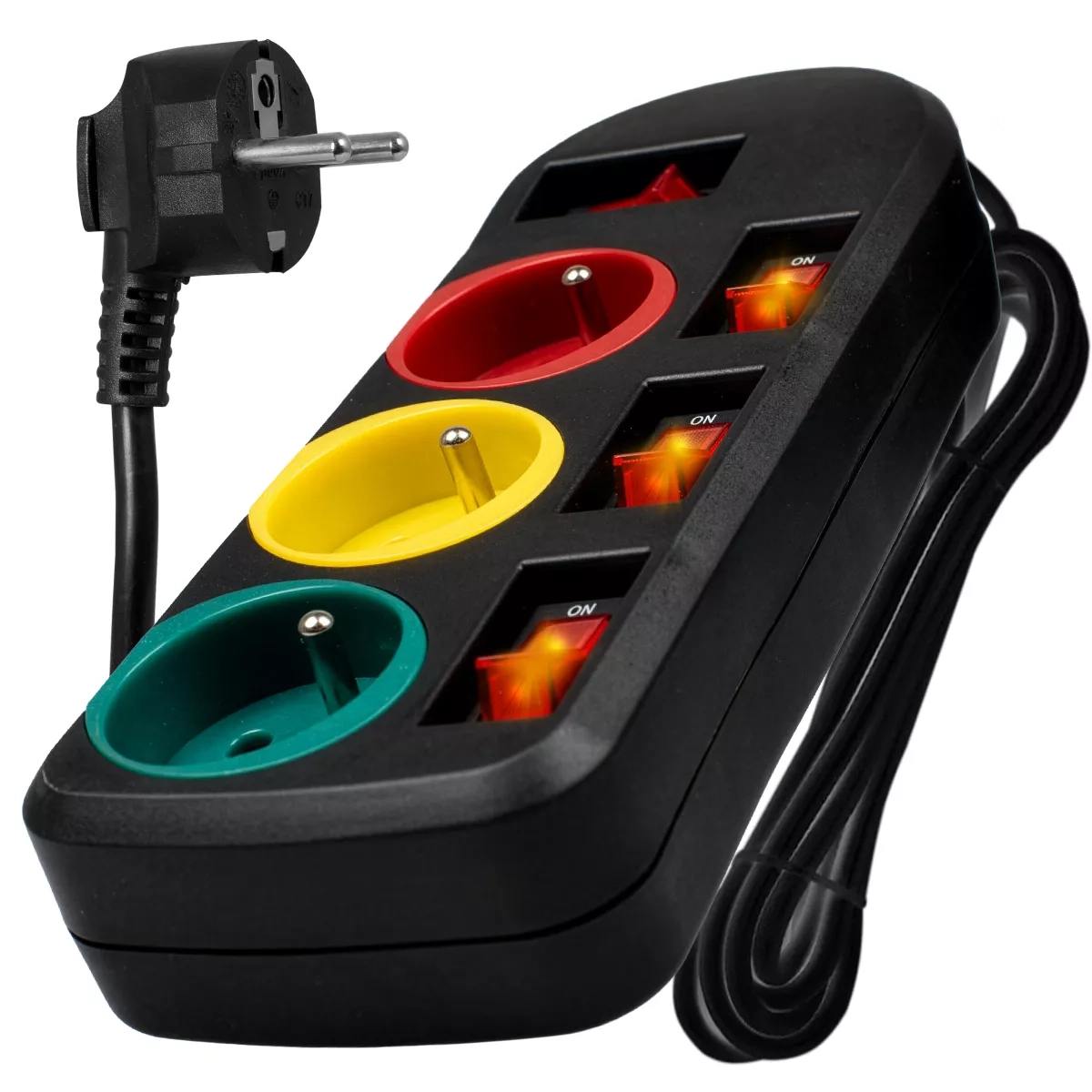 Przedłużacz Vayox VA0401 3 gniazda 3m Czarny