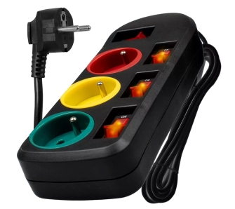 Przedłużacz Vayox VA0401 3 gniazda 3m Czarny