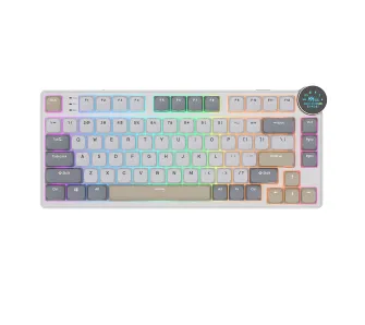 Klawiatura mechaniczna Royal Kludge RK-N80 Low-Profile Brown Tactile Biało-Szary