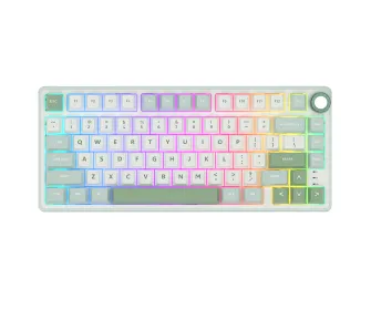 Klawiatura mechaniczna Royal Kludge RK-R75 Sky Cyan Brown Switch Biało-Błękitny