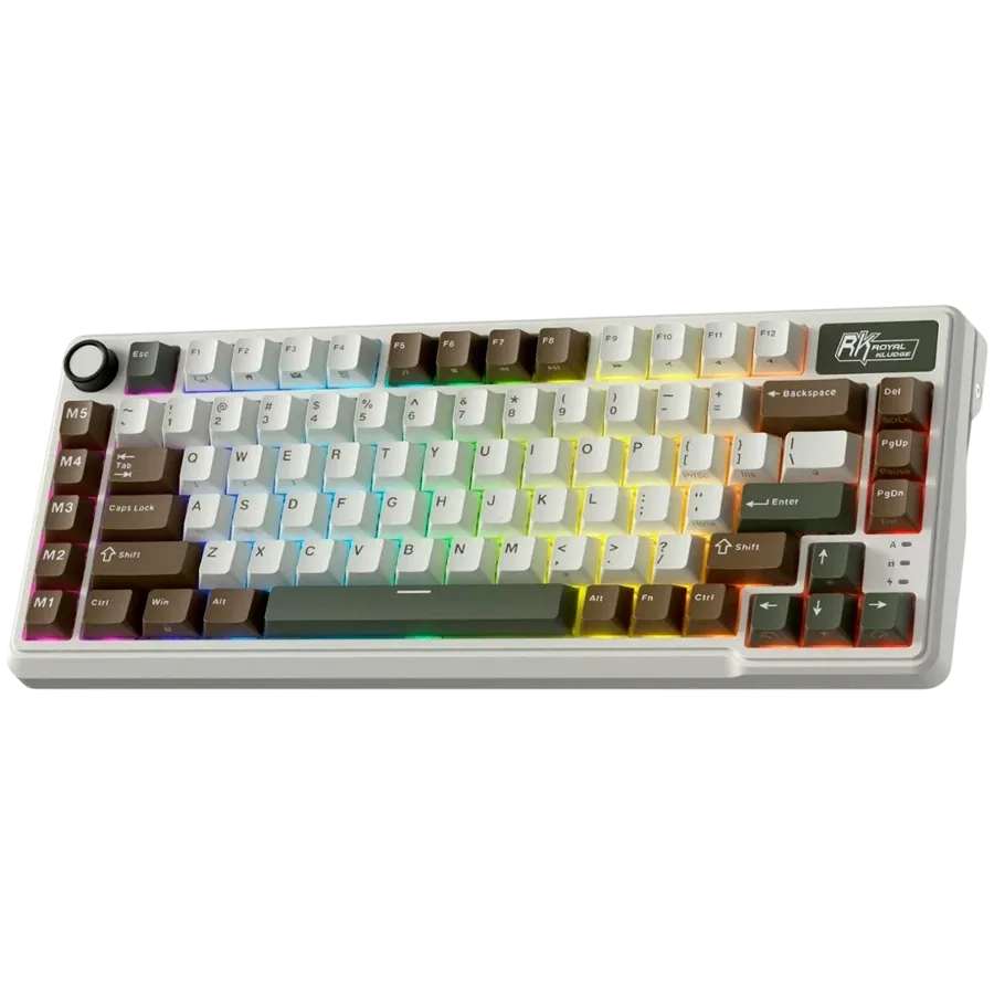 Klawiatura mechaniczna Royal Kludge RK-L75 BG Tactile Beige Switch Zielono-Brązowy