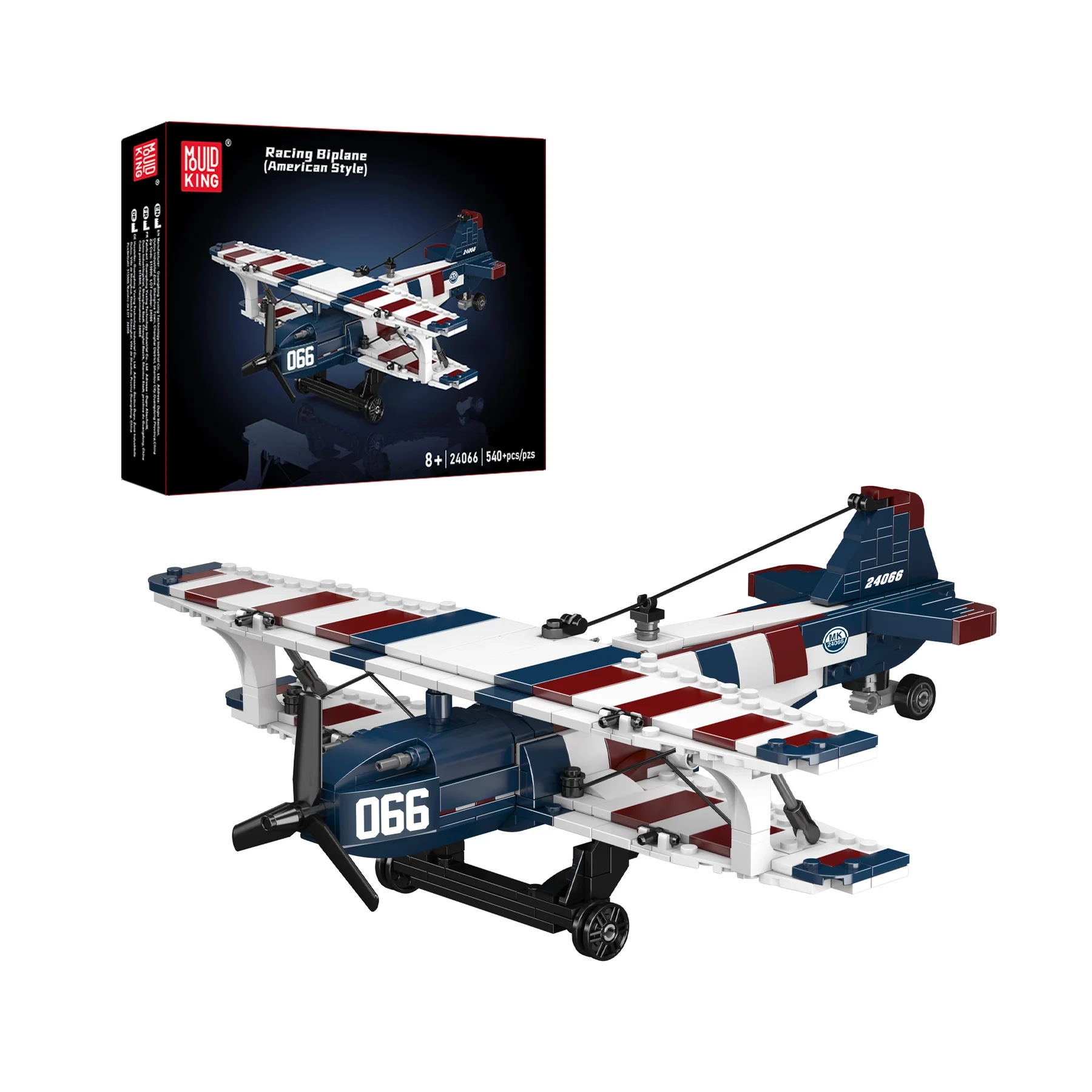 Klocki Mould King American Racing Biplane 24066 Zestaw klocków z 540 elementów