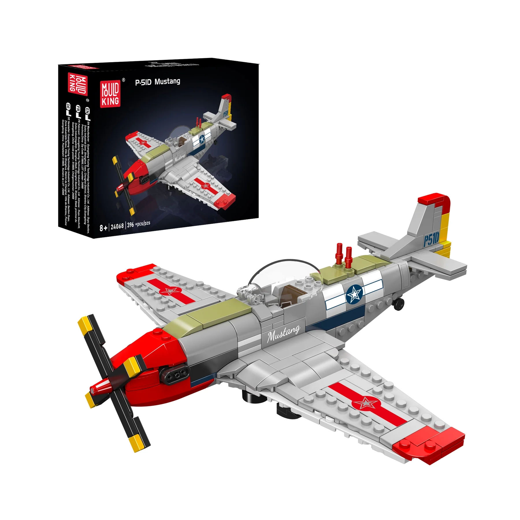 Klocki Mould King P-51D Mustang Fighter 24068 Zestaw klocków z 396 elementów