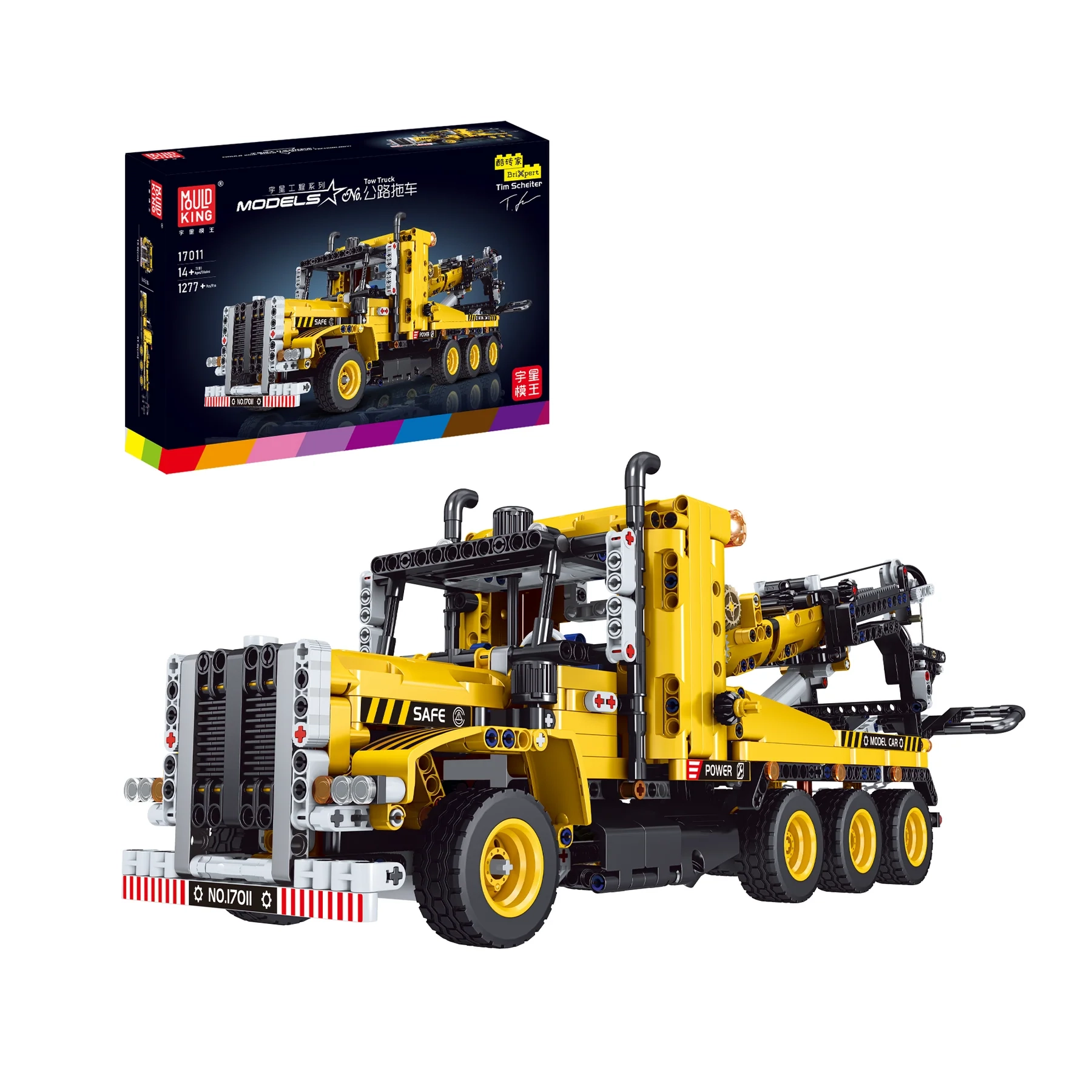 Model do składania Mould King 17011S Tow Truck Zestaw klocków z 1277 elementów