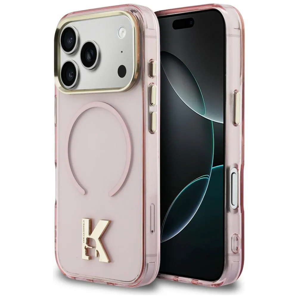 Etui Karl Lagerfeld IML K Head Logo MagSafe do iPhone 17 Pro Różowy