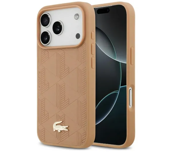 Lacoste Nomograme Gold Logo MagSafe do iPhone 17 Pro Różowy