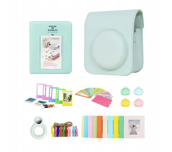 Pokrowiec LoveInstant Zestaw 8w1 Akcesoria Do Fujifilm Instax Mini 12 / Zielony - Miętowy