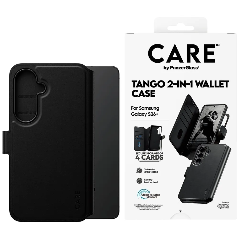 Etui PanzerGlass Tango 2w1 Wallet do Galaxy S26+ Czarny