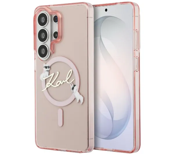 Etui KARL LAGERFELD IML KC Script MagSafe do Samsung Galaxy S26 Ultra Różowy