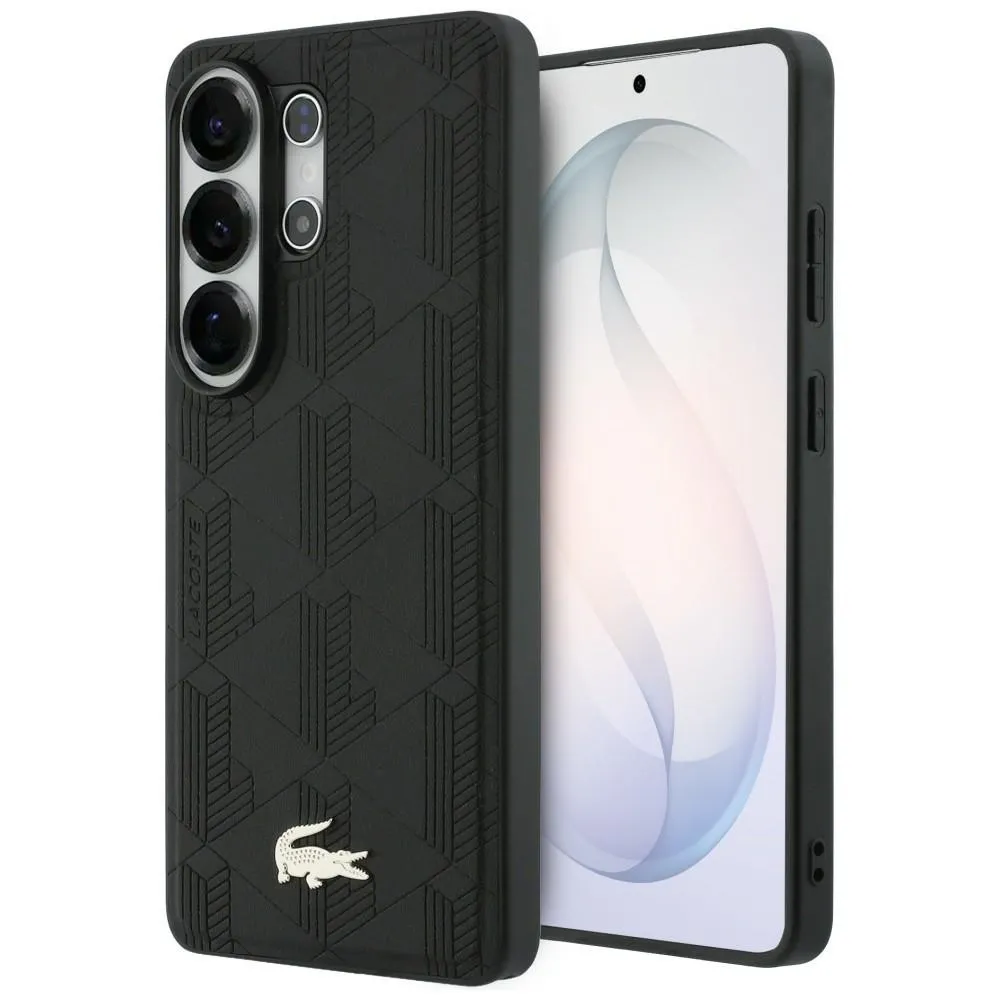 Etui Lacoste Nomograme Gold Logo MagSafe do Galaxy S26 Ultra Czarny