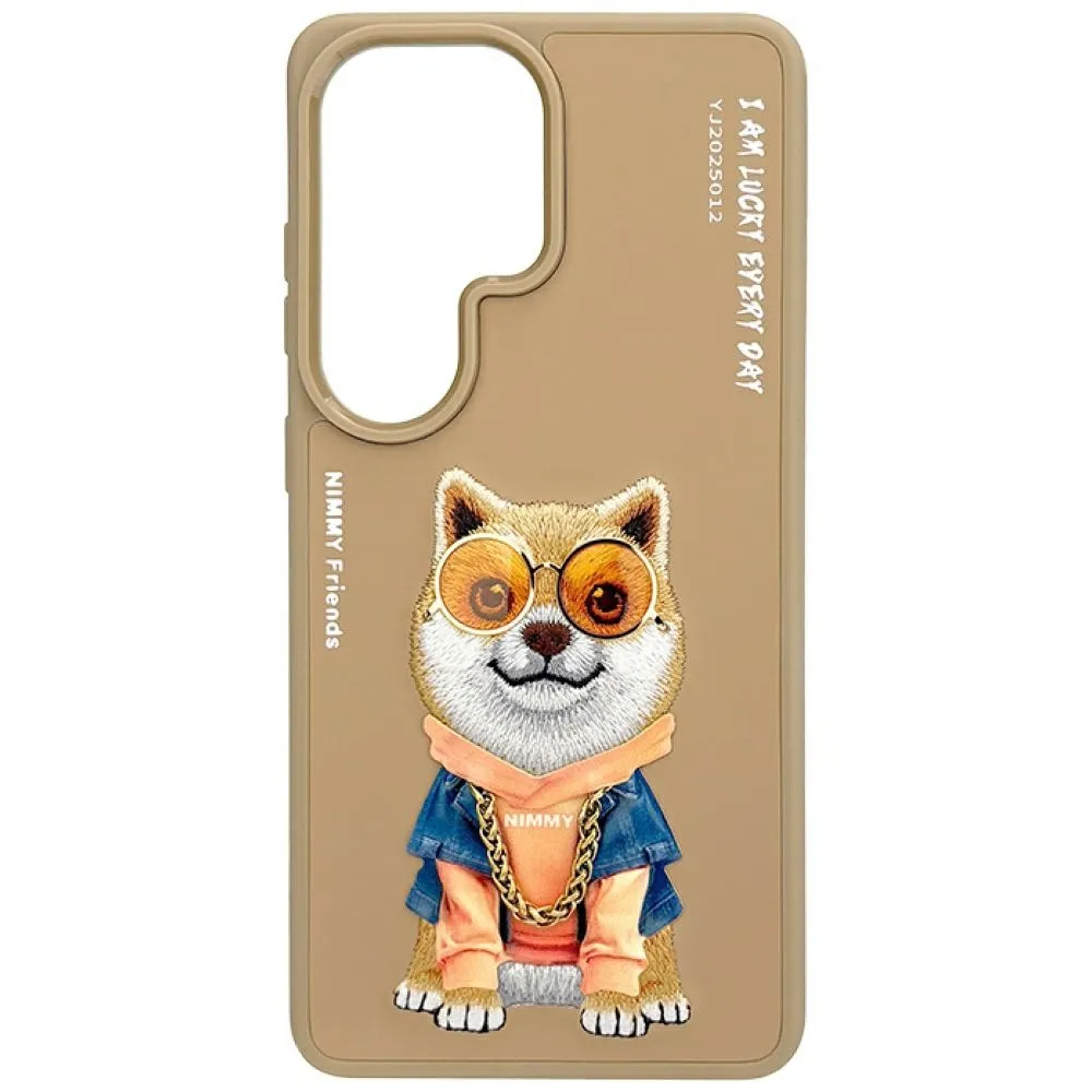 Etui Nimmy Glasses Cool Dog do Galaxy S26 Ultra Beżowy