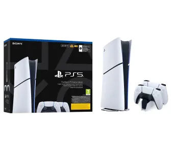 Konsola Sony PlayStation 5 Digital Slim E Chassis (PS5) 825GB Dodatkowy Pad Bundle +  Stacja Ładowania DualSense