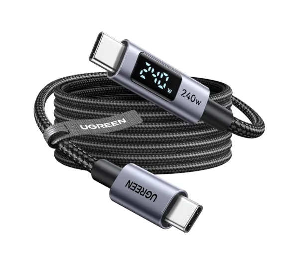 UGREEN L530 z wyświetlaczem USB-C do USB-C 240W 2m Czarny