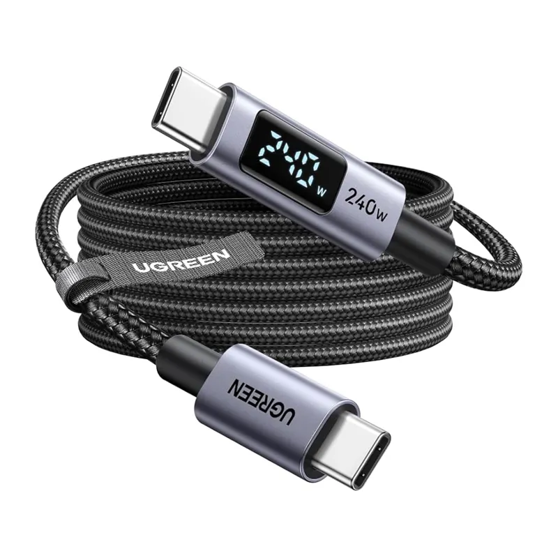 Kabel UGREEN L530 z wyświetlaczem USB-C do USB-C 240W 2m Czarny