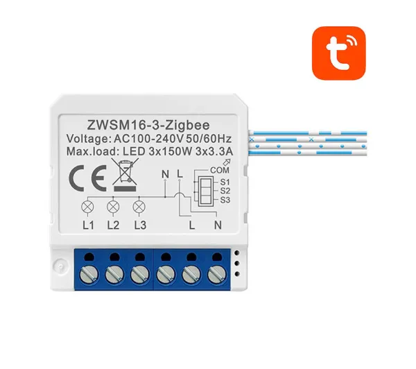 Avatto Inteligentny przełącznik dopuszkowy ZigBee Avatto ZWSM16-W3 TUYA