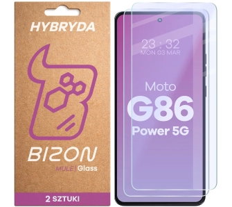 Szkło hybrydowe Bizon elastyczne Glass Mule Duo do Motorola Moto G86 Power 5G 2 sztuki