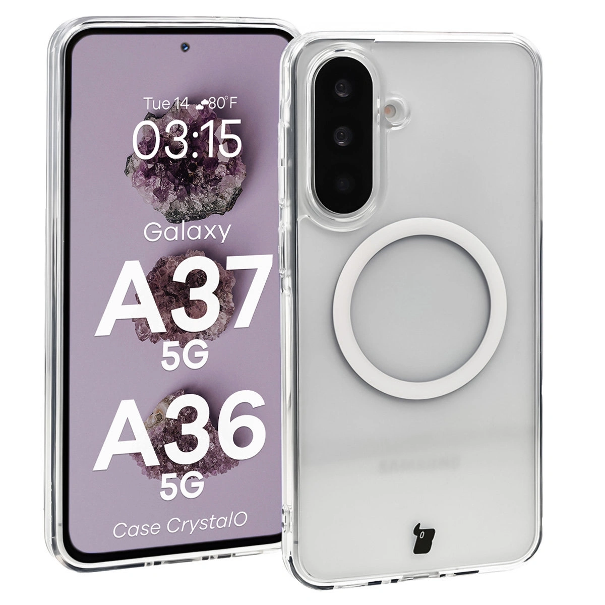 Etui Bizon CrystalO do Galaxy A37 5G / A36 5G Przezroczysty