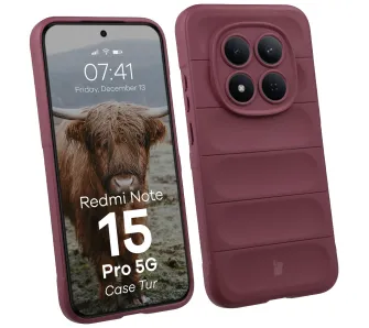 Etui Bizon Tur do Xiaomi Redmi Note 15 Pro 5G Ciemnofioletowy