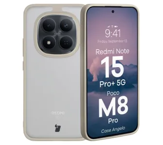 Etui Bizon Angelo do Xiaomi Redmi Note 15 Pro Plus 5G / POCO M8 Pro 5G Beżowy