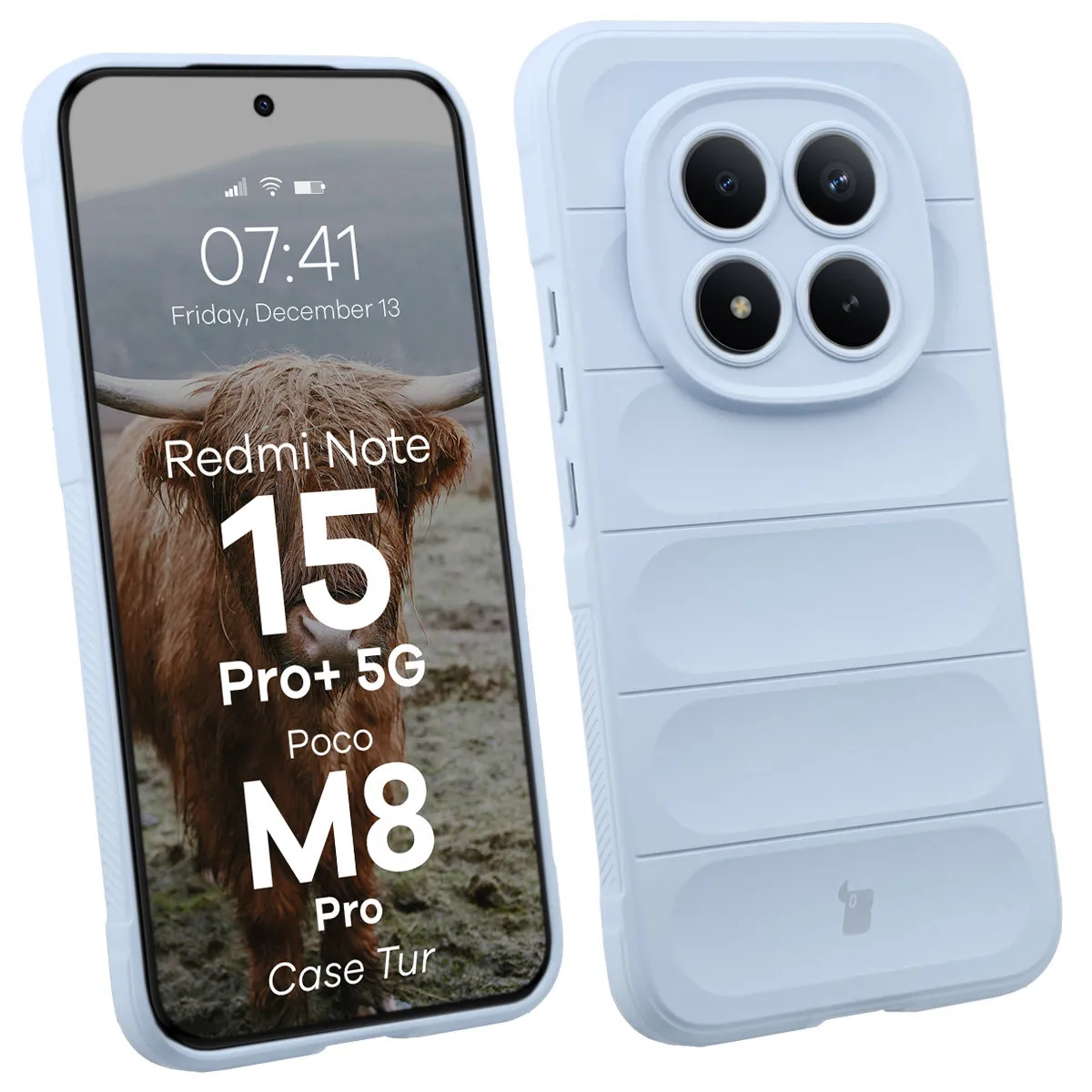 Etui Bizon Tur do Xiaomi Redmi Note 15 Pro Plus 5G / POCO M8 Pro 5G Jasnoniebieski